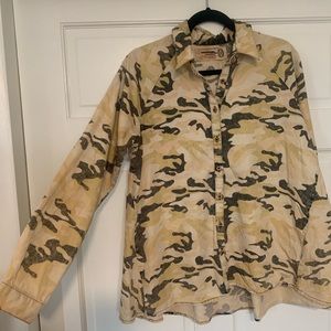 Free People Camo Button Down